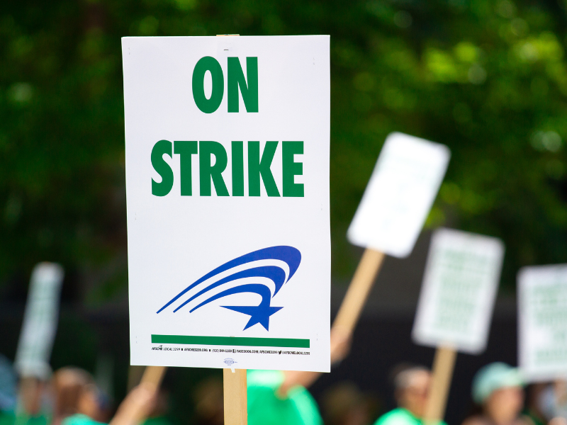 Airline workers on strike